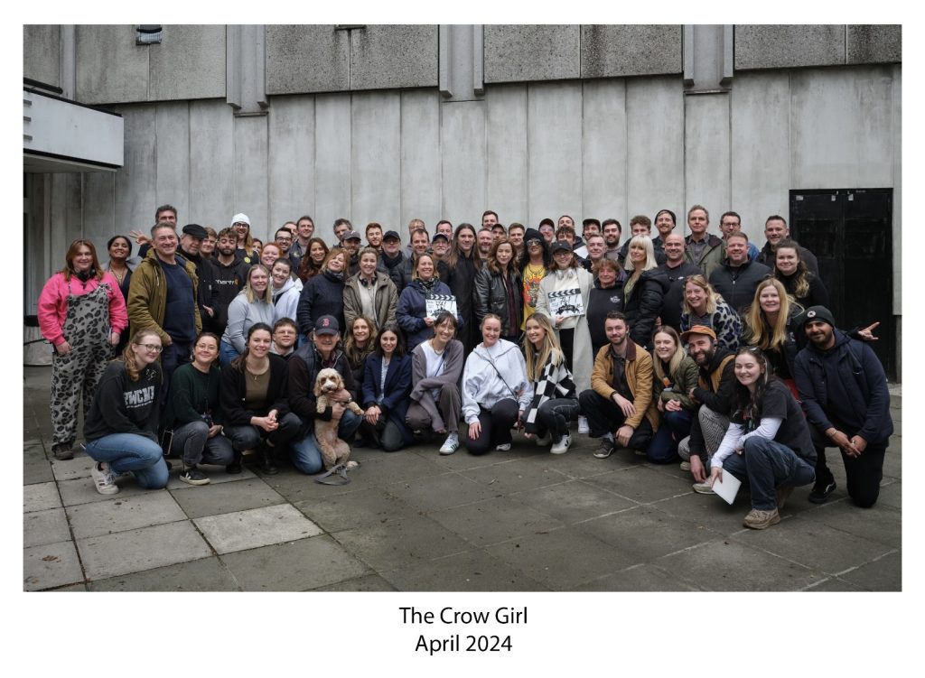 Slash pictured The Crow Girl crew on location in Bristol (image: Andy Mosse)